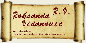 Roksanda Vidanović vizit kartica